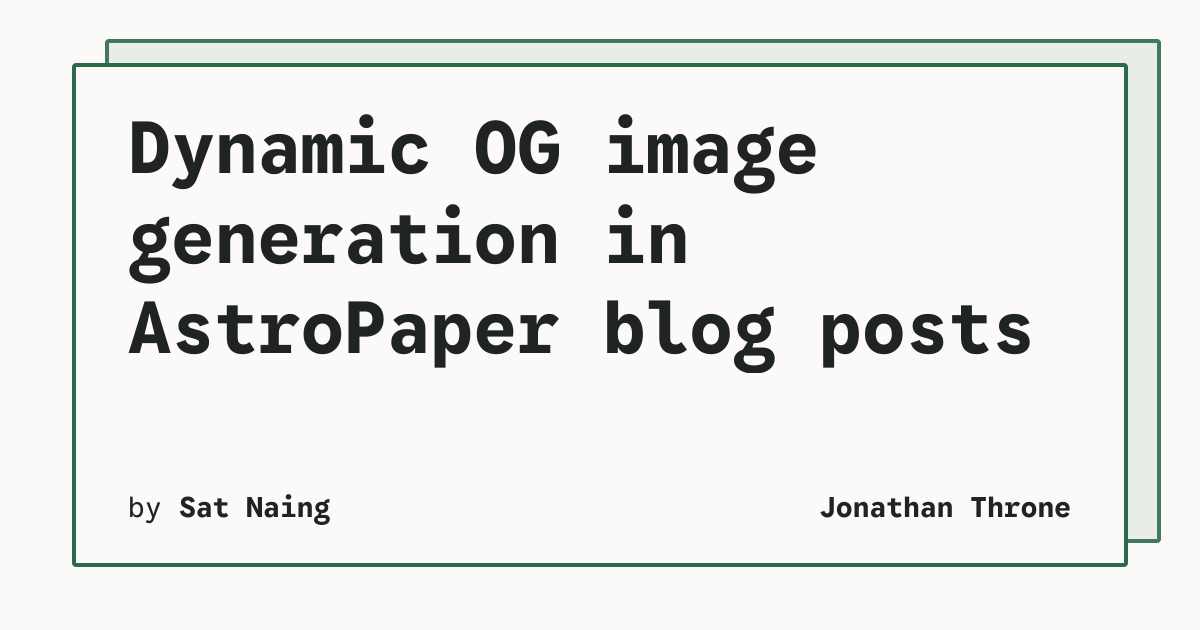 Dynamic OG image generation in AstroPaper blog posts